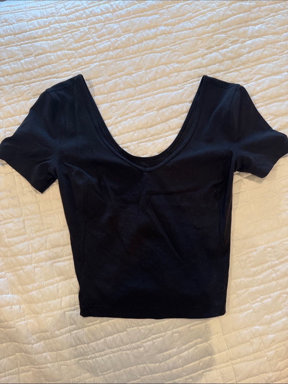 lululemon athletica Black Scoop-Neck Short Sleeve Align Tee